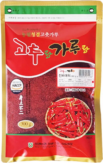 [청양농협] 국내산정품 청양 고춧가루 진짜매워(진짜매운맛), 1개, 300g