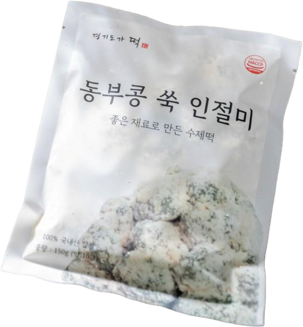 [경기도가떡] 한입 인절미 수제떡, 150g, 1개, 동부콩쑥