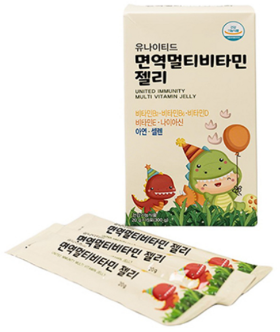 면역 멀티 비타민 젤리 제리 15포 스틱 아연 비타민비 셀렌 비타민디, 300g, 1개