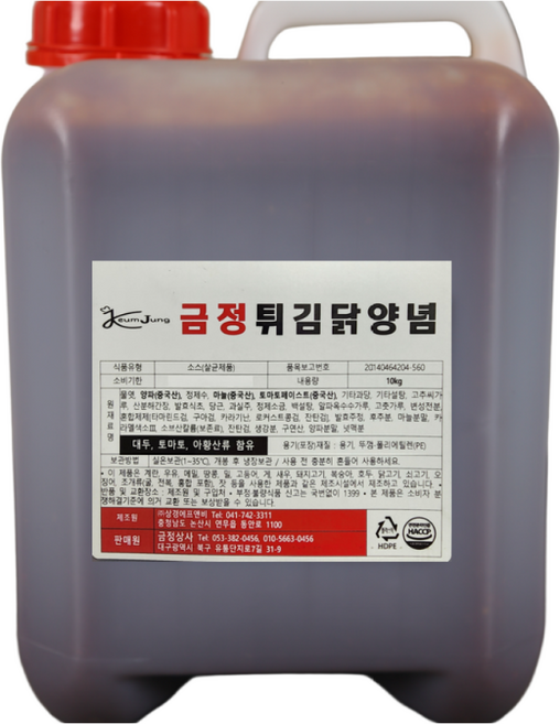 상경식품 양념치킨소스 금정 튀김닭양념 10KG, 1개