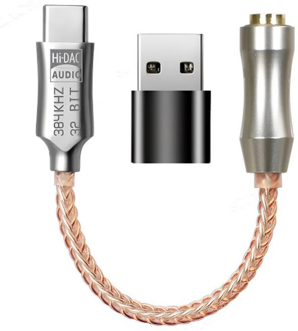 시그델 HiFi 고음질 ALC5686 C타입 꼬다리 DAC 덱 3.5mm 32BIT 384KHZ 이어폰 변환 앰프 꼬다리덱 오디오 헤드폰 젠더 MD-02, 1개, 메탈실버, 12cm