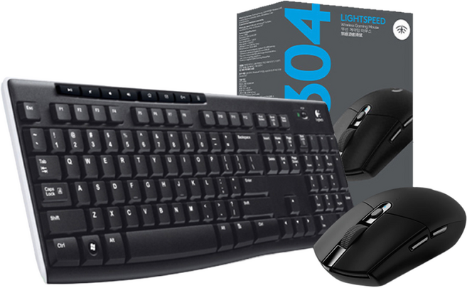 로지텍 K270 + G304 정품 박스 무선키보드세트, K270+G304 블랙