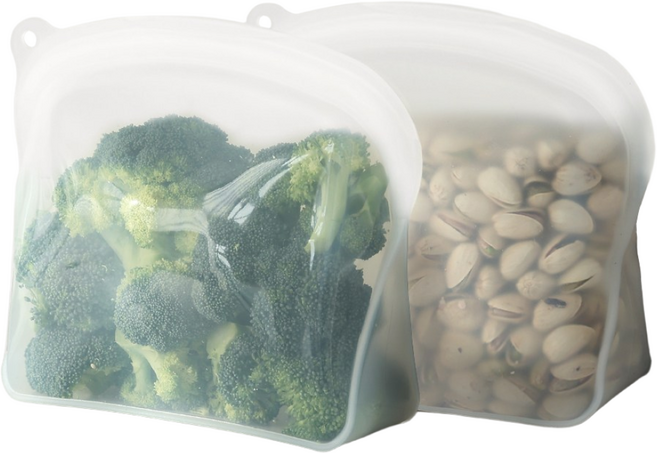 1+1 네오플램 실리콘 지퍼백 1200ml 2p, 화이트 1200ml, 2개