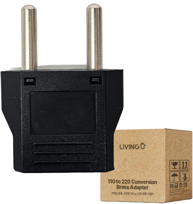 리빙유 고급형 황동 110v to 220V 여행용 돼지코 플러그 콘센트 어댑터, 1개