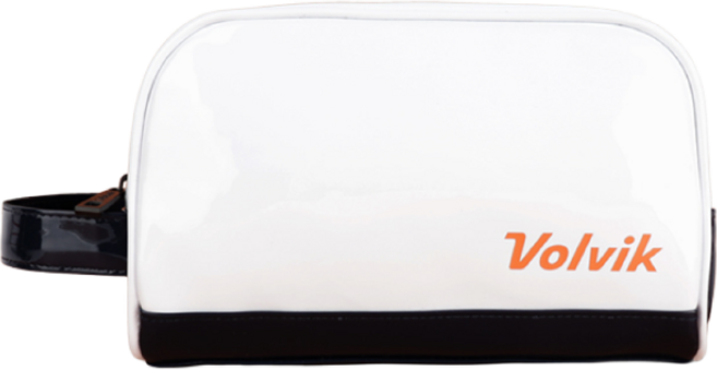 볼빅 투어 에나멜 투지퍼 골프파우치, 화이트 에나멜