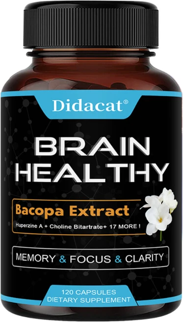 누트로픽 뇌 지원 보충제 - 주의력 기억력 집중력 학습 정확성 및 추론 능력을 지원하는 17-in-1 + Huperzine A + 콜린수산염 비타민 B6 비타민 B12, 1박스, 120정 - 쿠팡