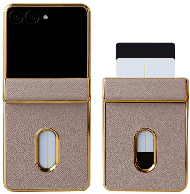 제루크 갤럭시 호환 Z플립 7 카드수납 가죽 케이스 힌지보호 지플립