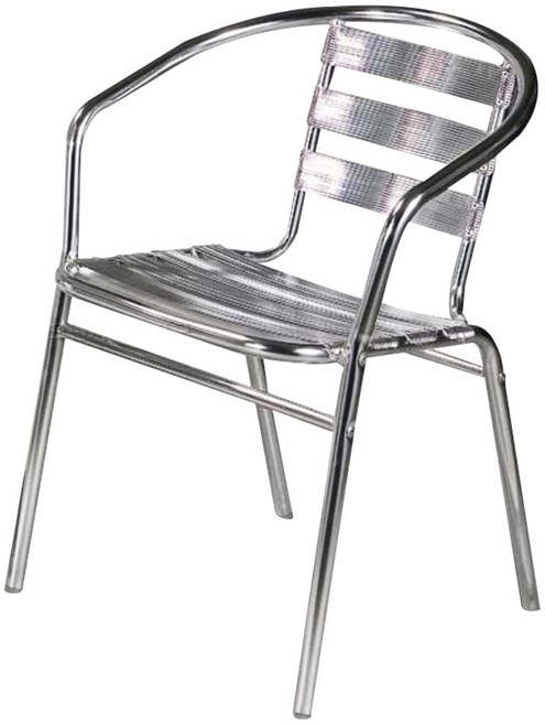 알루미늄의자 야외 테라스 정원 카페 행사용 의자, 실버