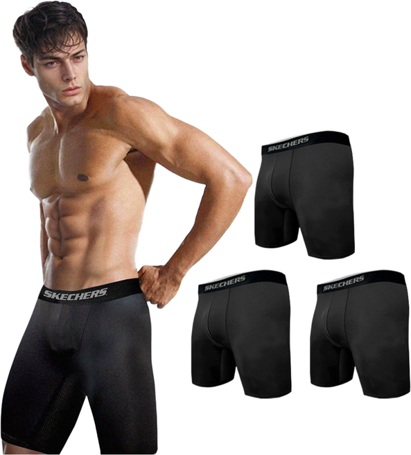 스케쳐스 남자 메쉬 팬티 롱드로즈 3장세트