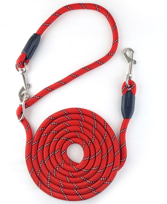 나마스펫 강아지리드줄 핸즈프리 베이직 로프 빛반사 2.8M, 레드, 1개