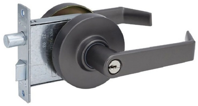 100% 국산 항균 KS정품 방화인증 크라운 현관 방화문 레버 도어락 손잡이 강력 고정밀 보안키 3개, DN(다크그레이)