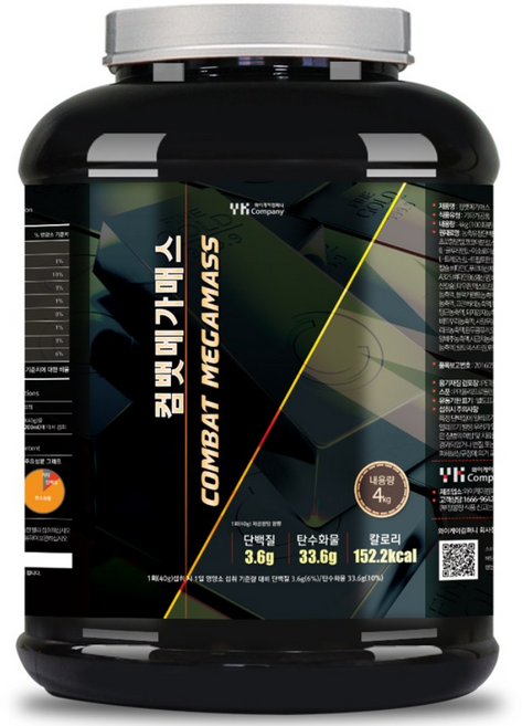 살찌는 헬스 단백질보충제 컴뱃 메가매스 4kg 프로틴 단백질 파우더 쉐이크 COMBAT MEGAMASS, 1개
