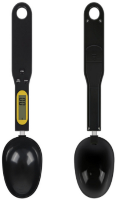 온리코 동물사료 저울수저, 1개, 블랙+블랙