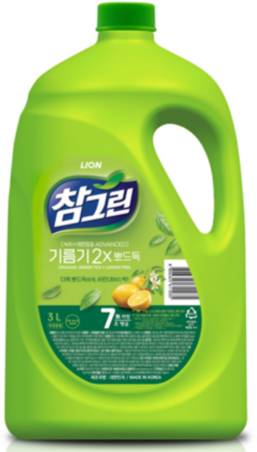 참그린 3L 주방세제, 3.1kg, 2개