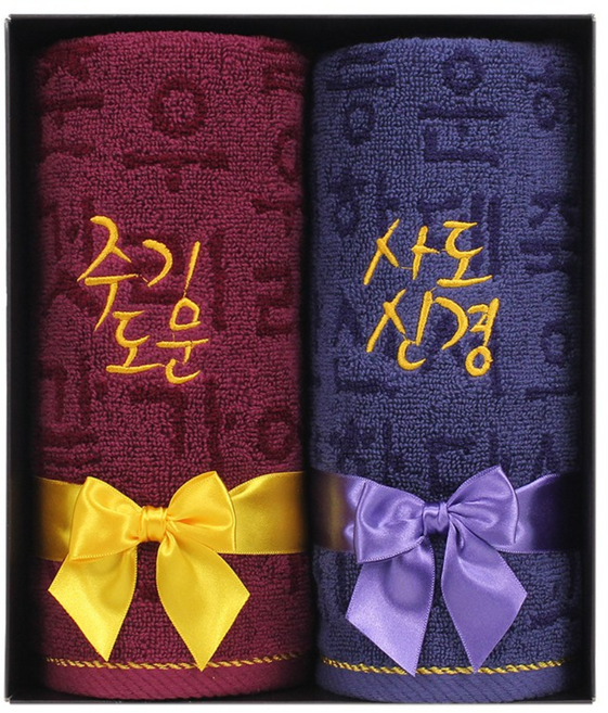 [말씀타올]주기도문 사도신경 타올 수건선물세트 2P, 일반사각케이스, 1세트
