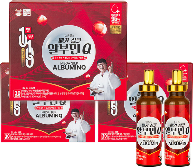 김오곤 메가실크 알부민 Q 30p, 960ml, 3개