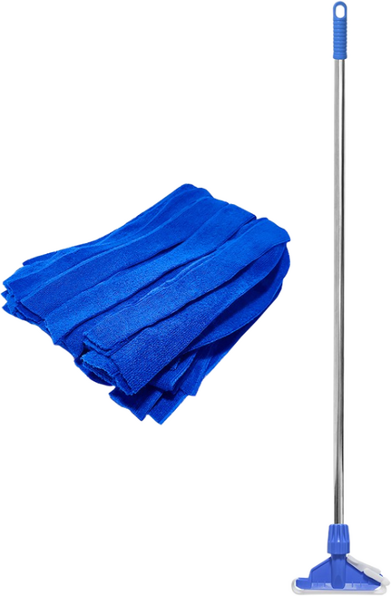 크린핏 고급 홀드 스텐 마포대 + 극세사 마포걸레 270g, 파랑, 1개