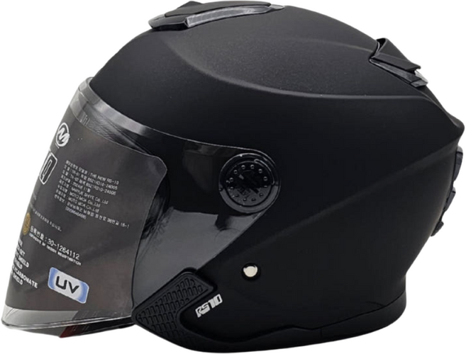 더뉴 RS10 신형 오토바이 헬멧 오픈페이스 초경량 썬바이저 내장 고급헬멧 안티포그쉴드, M, 무광스톤블랙