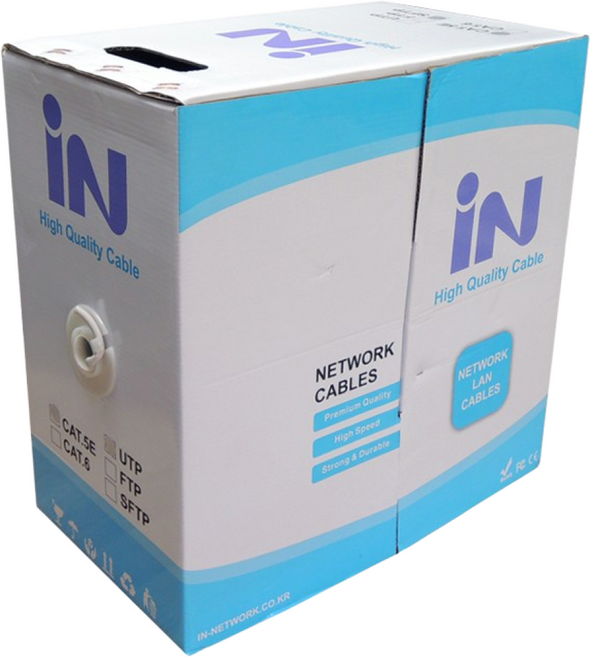 인네트 CAT.5E UTP 랜 케이블 300M 회색 IN-5UTP300MG, 1개