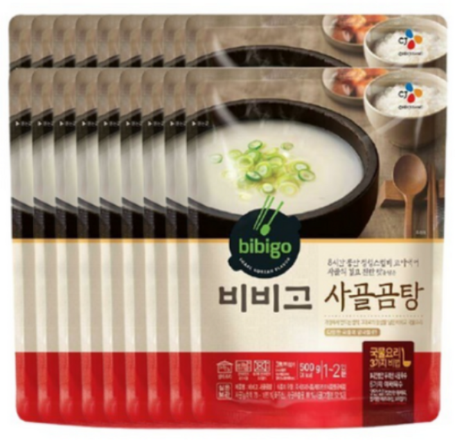 비비고 사골곰탕, 500g, 18개