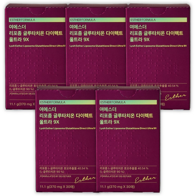 에스더포뮬러 여에스더 리포좀 글루타치온 울트라 9X 370mg x 30매 1개, 5개, 30회분