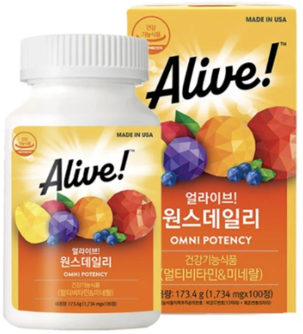 얼라이브 원스데일리 멀티비타민, 100정, 1개 - 쿠팡