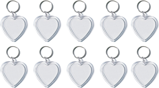 [마니랜드] 아크릴 사진 액자 키링 10개 세트, B. 하트