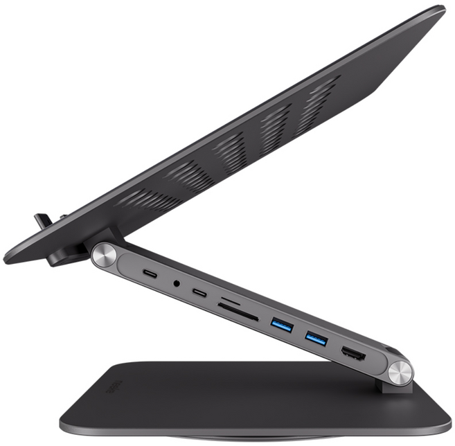 니케 Lapfit H8 8in1 허브 360도 회전 알루미늄 노트북 맥북 거치대 스탠드 받침대, 1개, 스페이스그레이