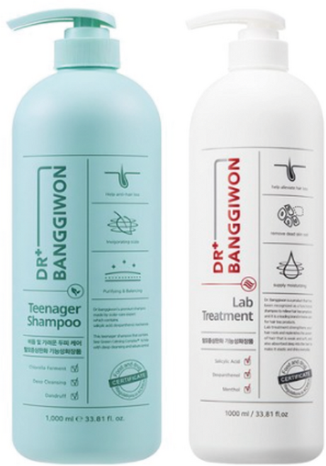 닥터방기원 틴에이저 두피 샴푸 1000ml + 탈모증상완화 랩 트리트먼트 1000ml, 2개, 1L