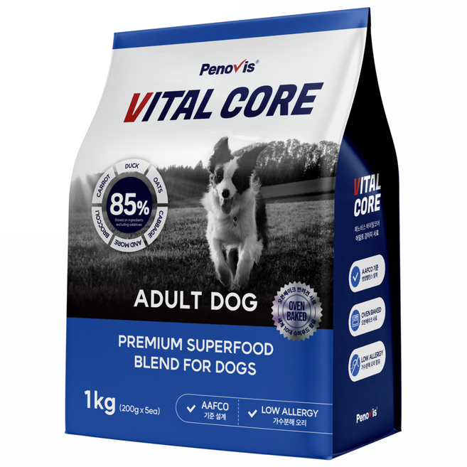 페노비스 강아지 바이탈코어 어덜트 사료, 눈물개선/눈건강, 1kg, 1개