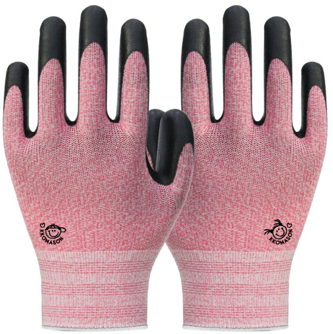 장갑이네 국산 제작 꼬마손 어린이 NBR 코팅장갑 키즈 작업장갑 텃밭 가드닝 갯벌 체험 장갑, 1세트, 핑크 XS
