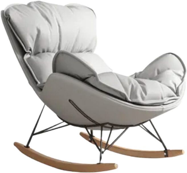쿠시에 Cushie 포근한 프리미엄 럭셔리 흔들의자 리클라이너 스윙체어 안락의자 북유럽 독서의자 1인쇼파, 1개, 9. 그레이