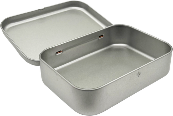 S051 화영제관 사각 경첩 틴케이스 대형 틴케이스 미니 틴케이스 원형 틴케이스 철필통 원통 정리함 케이스 틴케이스 쿠키 철제 케이스, 1개, 은색