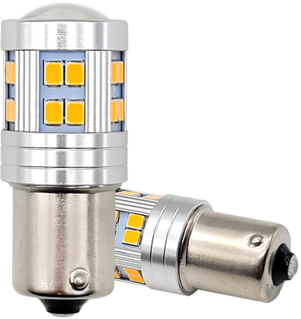 5G LED 시그널램프 12V 24V 승용 트럭 방향지시등 브레이크등, 1개, 1157, 더블 옐로우