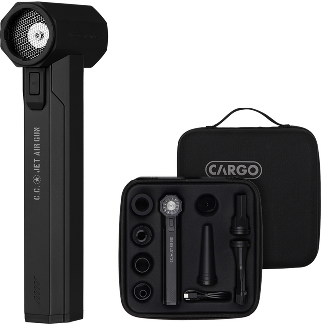 카고컨테이너 무선 미니 송풍기 콤프레샤 청소 차량용 에어건 (청소노즐 증정), 블랙(베큠클리너(청소기노즐) 증정), 1개