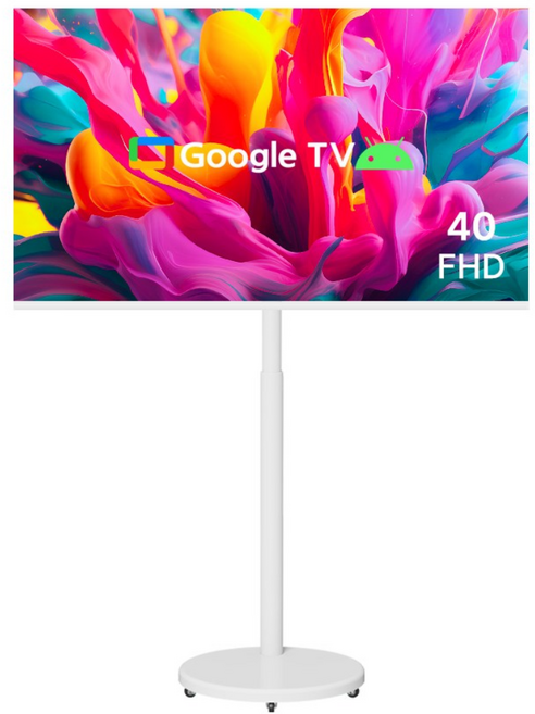 무빙큐빅스 스마트 40인치 FHD 삼탠바이미 X1시리즈 화이트에디션 셋트 이동식 tv 거치대 스탠바이미 삼텐 중소바이미, 고객직접설치, 스탠드형, 101cm/40인치