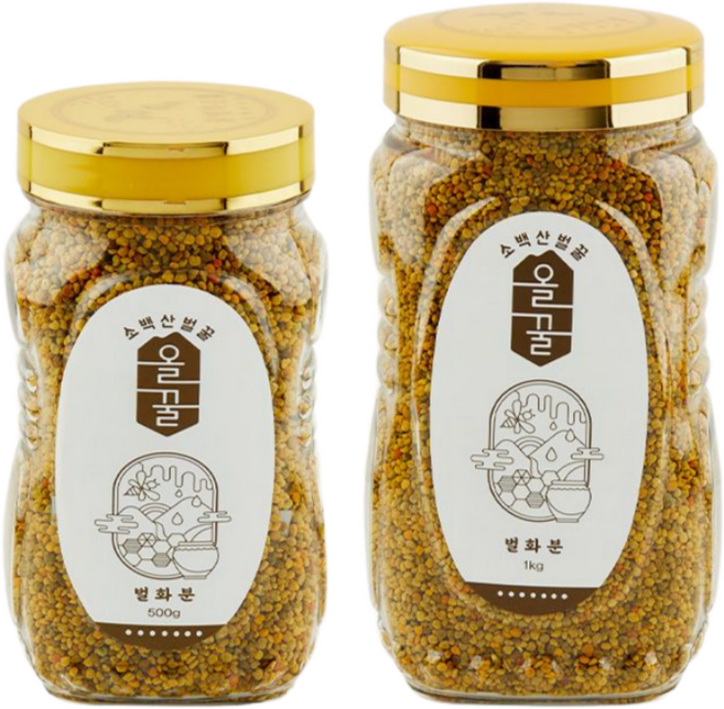 [천연효소] 올꿀 천연꿀 벌화분 자연산 로얄젤리원료 무료보자기포장, 1개, 500g