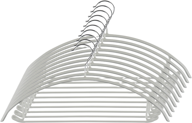 오리지니크 강력 미끄럼 방지 논슬립 옷걸이 40cm 원피스용 10개, 라이트그레이, 1세트