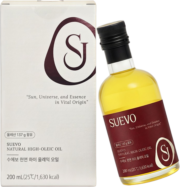 [비정제 프리미엄 식용유] 수에보 천연 오메가 하이 올레익 오일 200ml, 1개