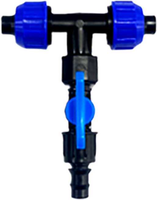 라인밸브+물호스16mm 연결부속 모음 원터치 관수자재 상인농자재, 라인밸브+물호스 T자, 1개