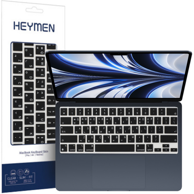 맥북 에어 13 15 인치 M5 M4 A3240 A3241 저소음 무광 TPU 키보드 자판 커버 키스킨, 1개, 블랙(13/15인치)