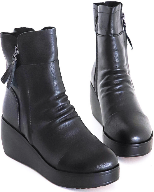 트리샤 소가죽 여성 부츠 태슬 통굽 앵클부츠 CNK072