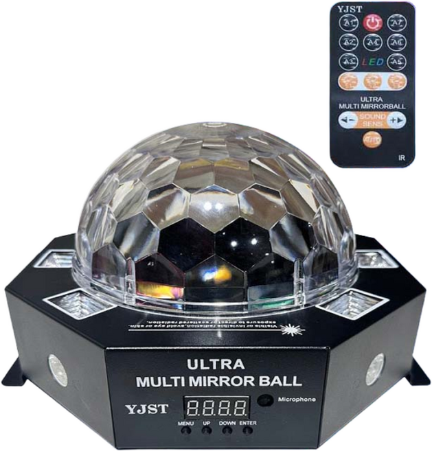 슈퍼울트라멀티밀러볼 6사이키 9색 미러볼 6비트 음향반응 4IN1 복합기 노래방조명, 슈퍼울트라멀티밀러볼 가정용(220전원코드있슴)