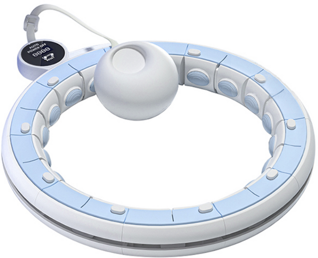 린보 디지털 카운팅 지압 스마트 훌라후프 다이어트 홈트 실내용 탈부착 운동기구, 1개, 블루, 70kg
