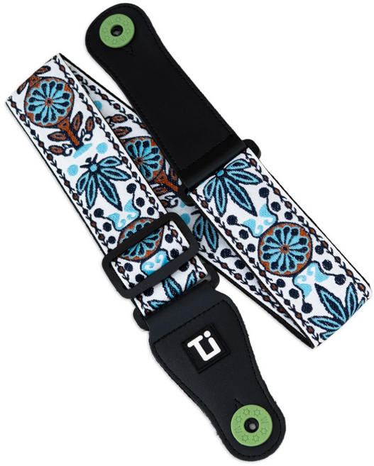 티올리 정품 자카드 기타스트랩(스트랩락 포함) 어쿠스틱기타 일렉 베이스 우쿨렐레 어깨끈, Indigo Sky (4), 1세트
