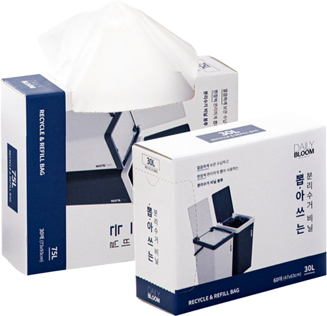 데일리블룸 뽑아쓰는 분리수거함 비닐 60p, 30L, 1개