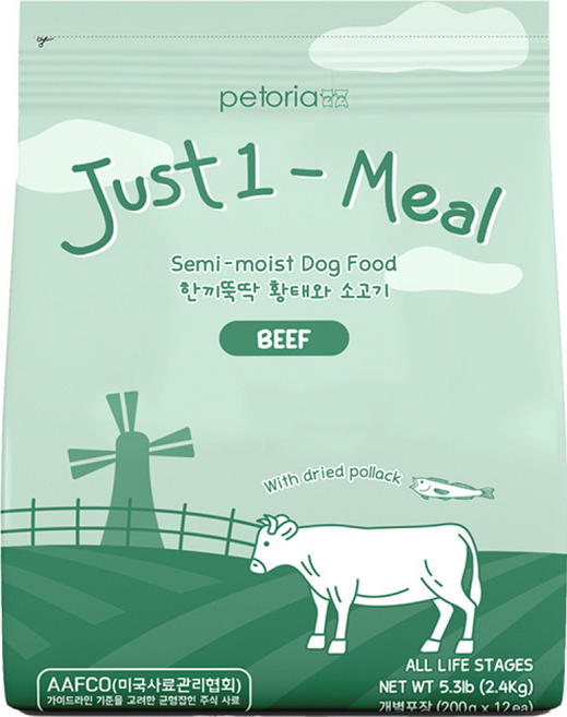 한끼뚝딱 전연령 강아지 황태담은 소프트 사료 습식, 2.4kg, 1개, 황태+소