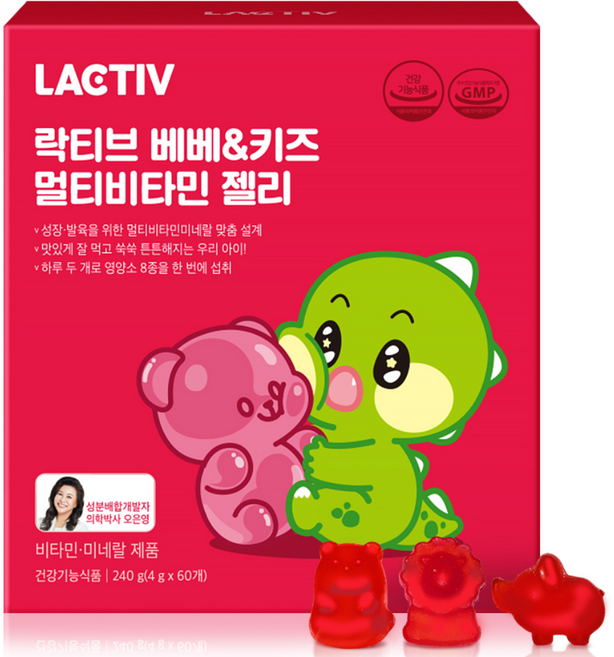 락티브 베베 앤 키즈 멀티비타민 젤리 60p, 240g, 1개