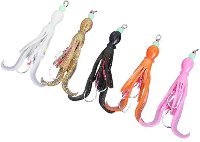 [선경] 대구라바 꼴뚜기 스커트 훅세트 5종 타이라바 문어 타코웜, 5개