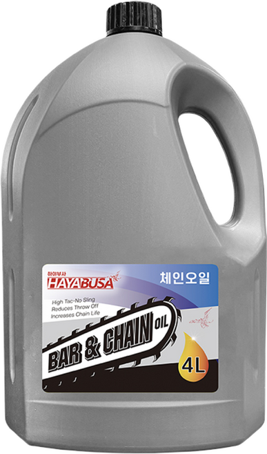 하야부사 체인오일 4L 대용량 미네랄 체인톱오일 엔진톱오일 전기톱오일 엔진톱 전기톱, 1개